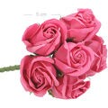 Buquê de Rosas Perfumadas em E.V.A 6 unid.- Ref.354-16 Rosa escuro 